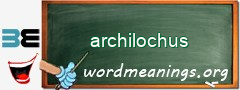 WordMeaning blackboard for archilochus